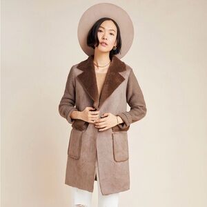 Anthropologie Piper Swaeter Coat Brown Size Small